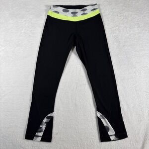 Lululemon Vintage Size 2 Black Crop Leggings 2010s Back Waistband Zip Pocket